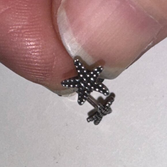 Sterling Silver Starfish Post Earrings - Picture 3 of 11
